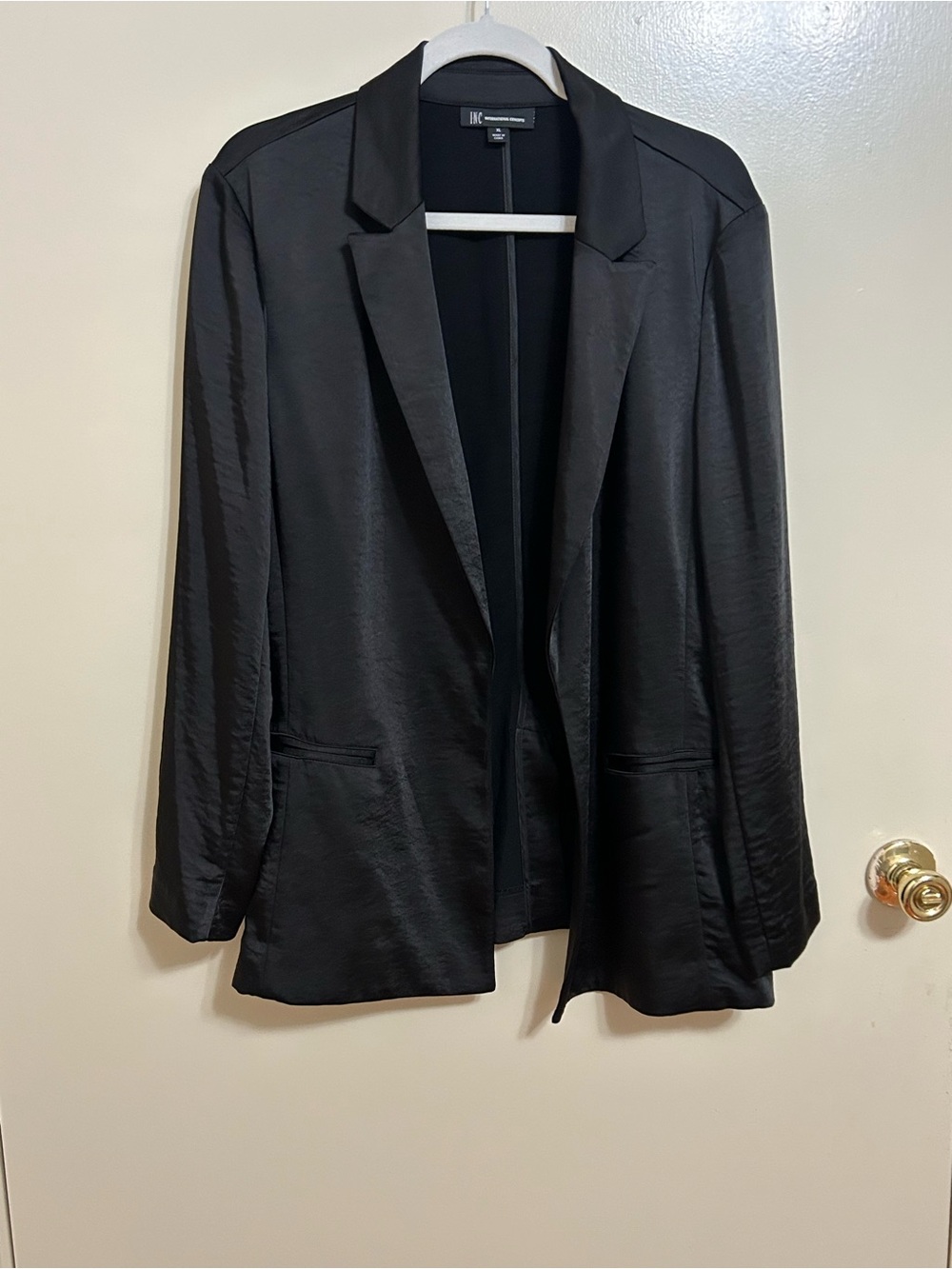 Worthington Satin Black Open Blazer